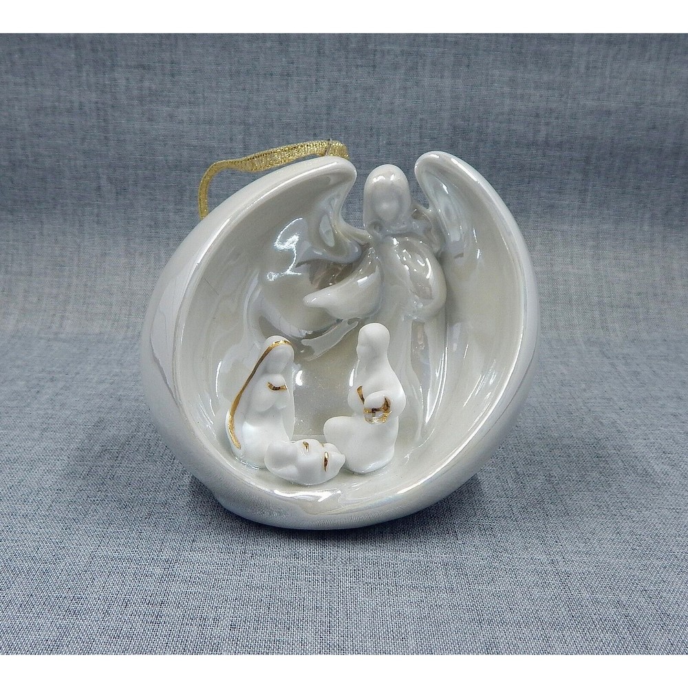 AppleTree Designs Lighted Christmas Nativity Scene Porcelain Ornament